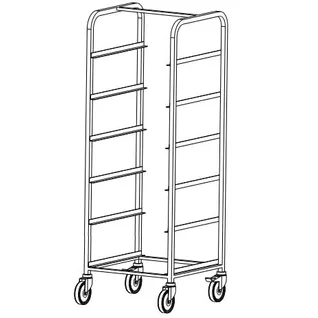 Vogn til oppvaskkurver 6stk