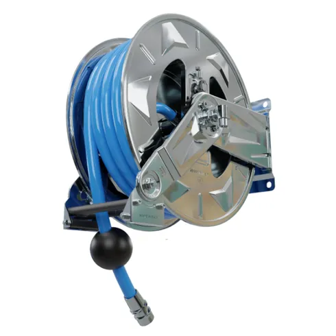 Slangetrommel komplett m/slange og spylepistol, max. 20bar