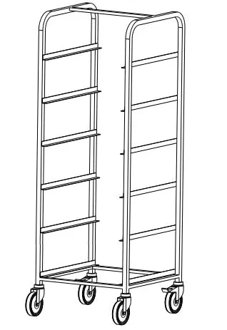 Vogn til oppvaskkurver 6stk