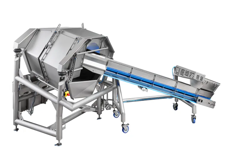 Horisontalt tørkesystem for salatprodukter m.m