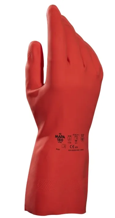 Oppvaskhanske Vital rød latex/nitril
