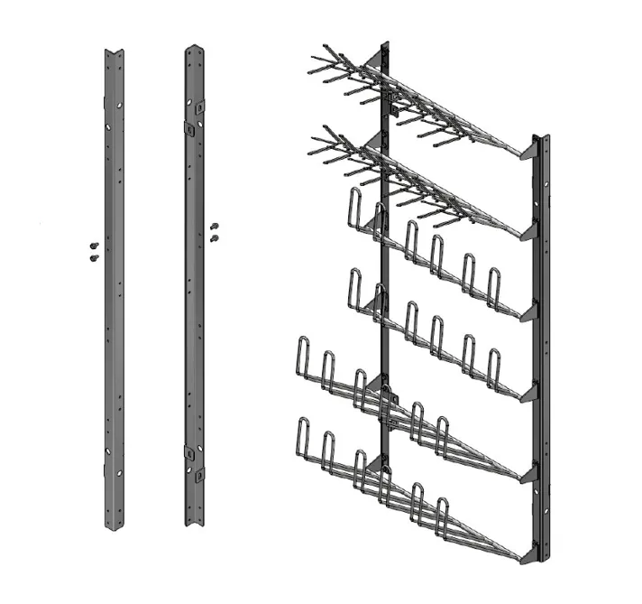 Veggbeslag til sko-, støvel og hanskeholdere